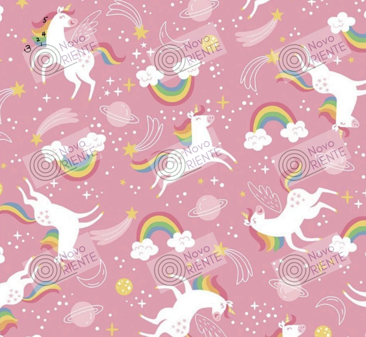 Corino Shanghai Estampado Unicórino Rosa